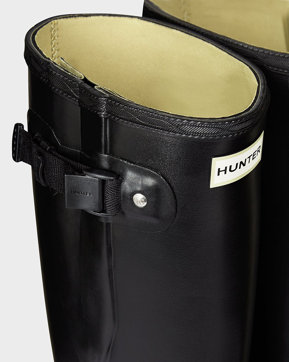 Mens Hunter Tall Rain Boots Black - Norris Field Side Adjustable Neoprene Lined - 3298170-FR